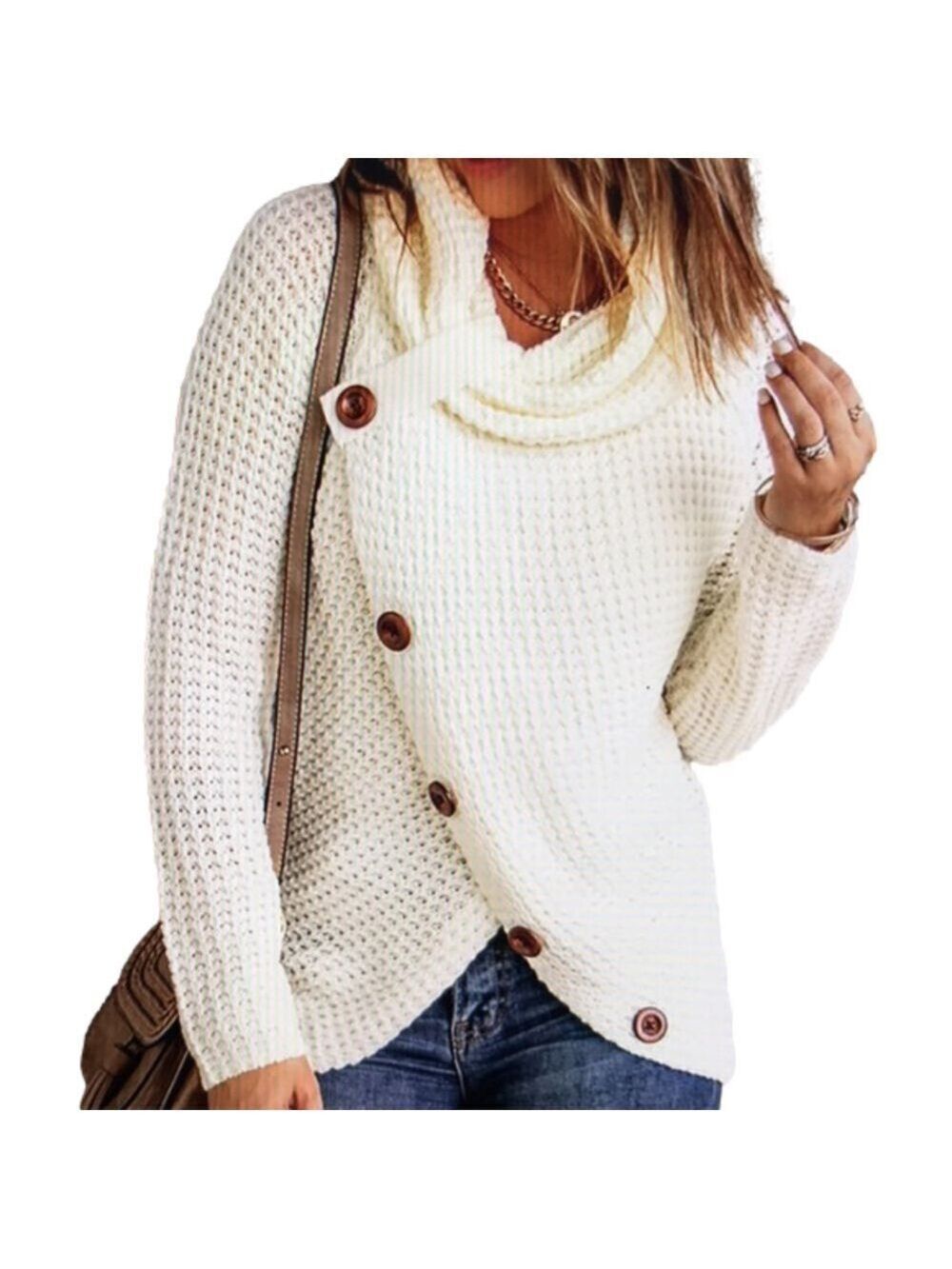NWOT Turtle Cowl Neck Wrap Asymmetric Sweater Sz Small